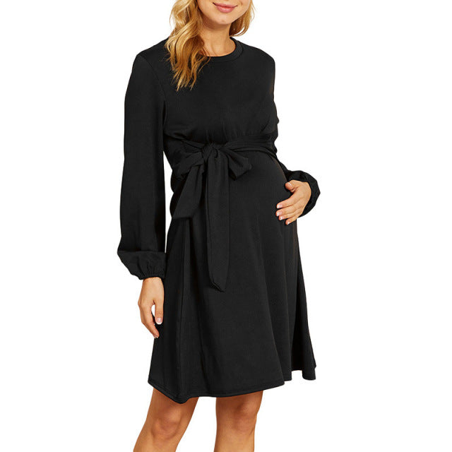 Maxi Dress Maternity Dress With Belt Long Sleeve Empire Waist Maxi Dress Maxi Dress Maternity Dress With Belt Long Sleeve Empire Waist Maxi Dress